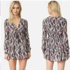 Free People Sz Medium Stealing Fire Long Sleeve Boho Peasant Dress Tunic